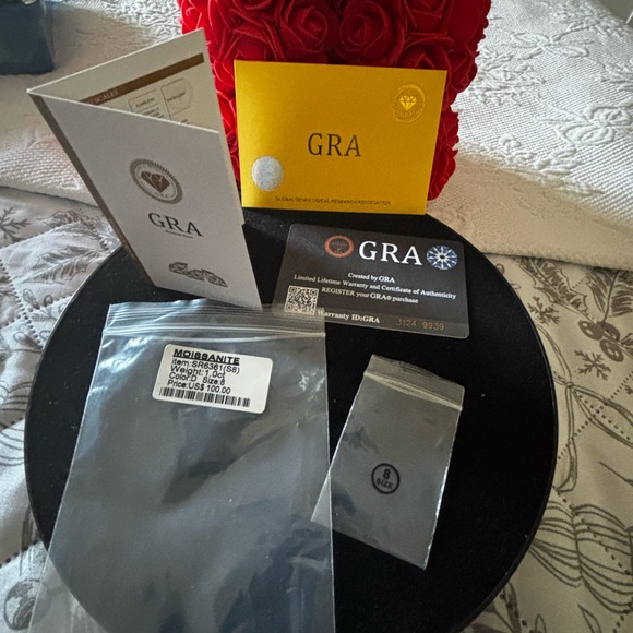 Moissanite Elegant Silver Plated Diamond Ring - Picture 5 of 8